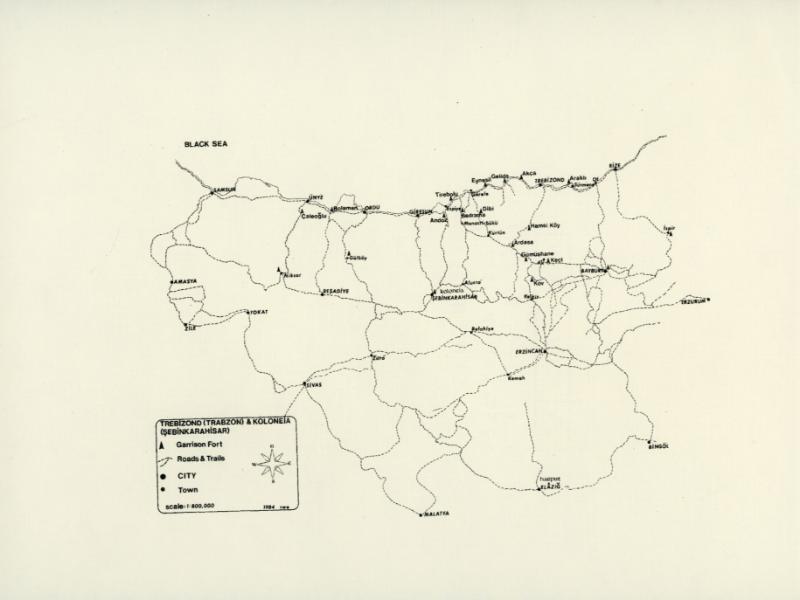 Turkey, The Pontos (Northeastern Turkey), Map of Trebizond and Koloneia, (Robert W. Edwards, 1984)